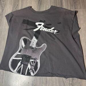 Fender Crop Top Tee Shirt Mens Size Large EPC